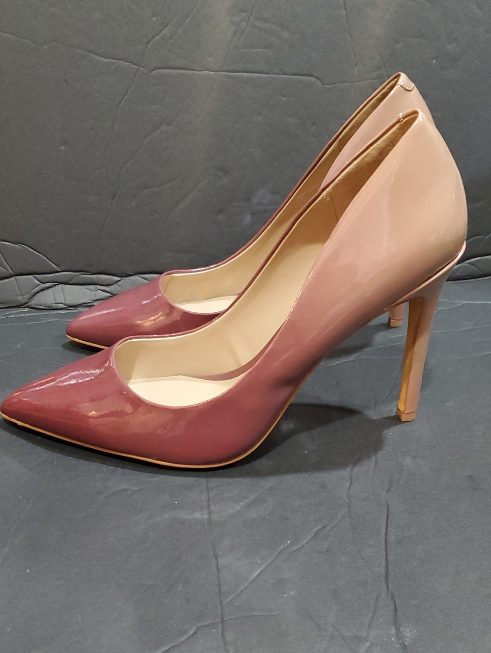 Aldo mauve tan ombre glossy patent pointy toe‎ stiletto pump heels size 11 new